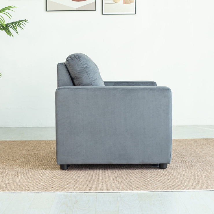 Upholstered Foldable Sofa Bed Pullout Sofa Convertible Sleeper Chair With Arms
