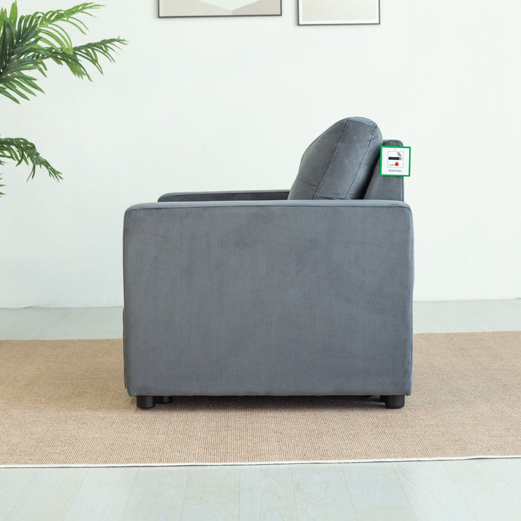Upholstered Foldable Sofa Bed Pullout Sofa Convertible Sleeper Chair With Arms