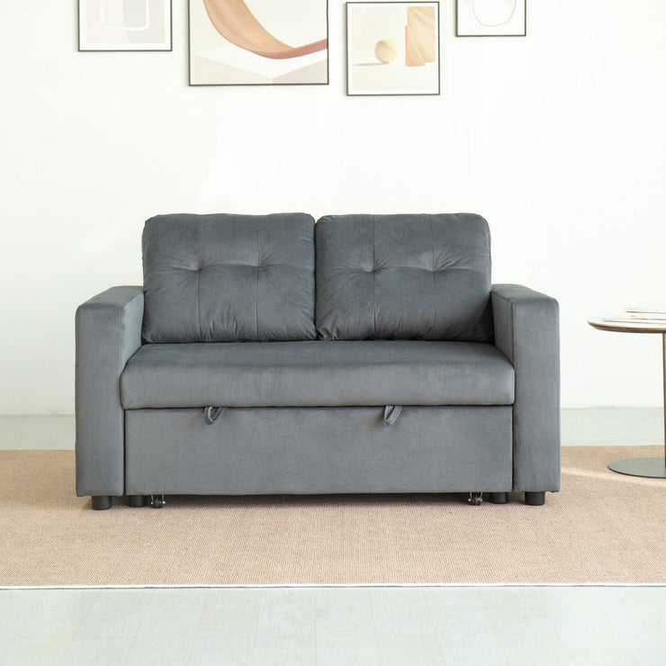 Upholstered Foldable Sofa Bed Pullout Sofa Convertible Sleeper Chair With Arms