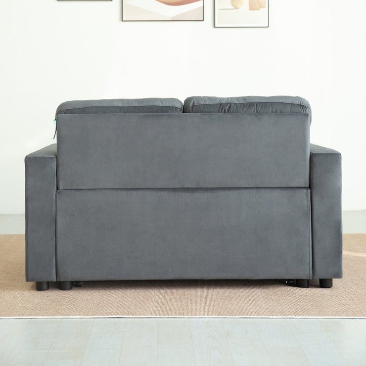 Upholstered Foldable Sofa Bed Pullout Sofa Convertible Sleeper Chair With Arms