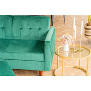 Tolg Cúinne Velvet Glas Inchúlaithe Destin Le Chaise Stórála agus Binse Ottoman