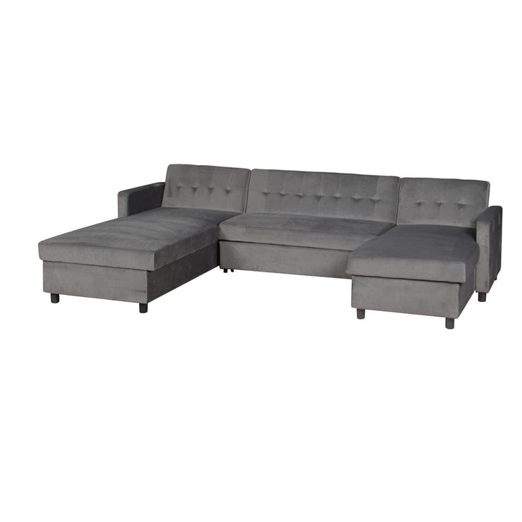 Avery Large U-Shape Storage Corner Sofa Bed With Ottoman