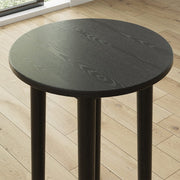 Luna 60cm Black Round Dining Table With Rubber Wood Legs