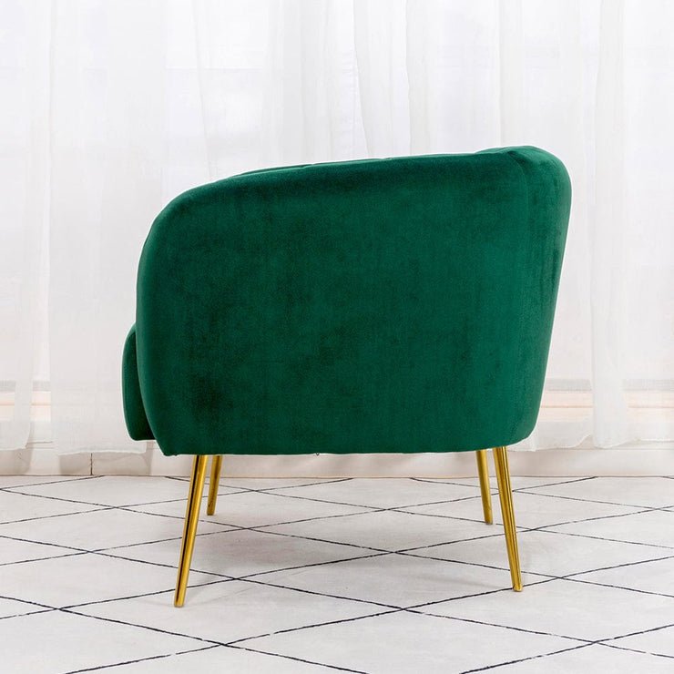 Russell Velvet Armchair In Green