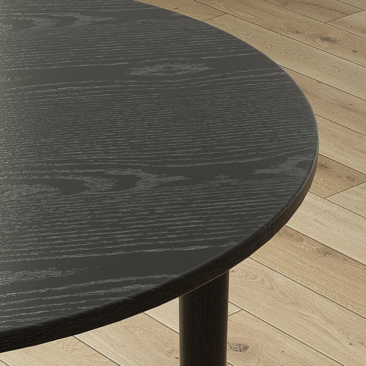 Luna 100cm Black Round Dining Table With Rubber Wood Legs