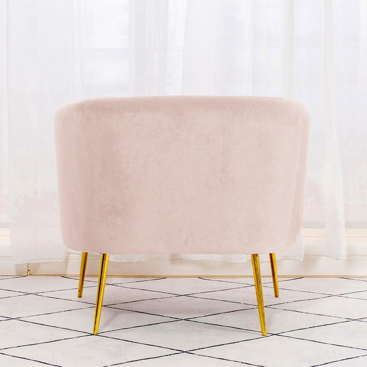 Russell Velvet Armchair In Pink