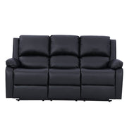 Palermo Black Leather 3 Seater Electric Or Manual Recliner Sofa