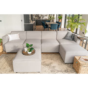 Tessa Modular 4 Seater Sofa with 2 Ottomans