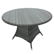 Aura 4 Seater Round Dining Table Set Rattan Garden Set with Raincover and Lazy Susan