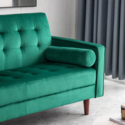 Avery Chaise End Velvet Corner Sofa In Green