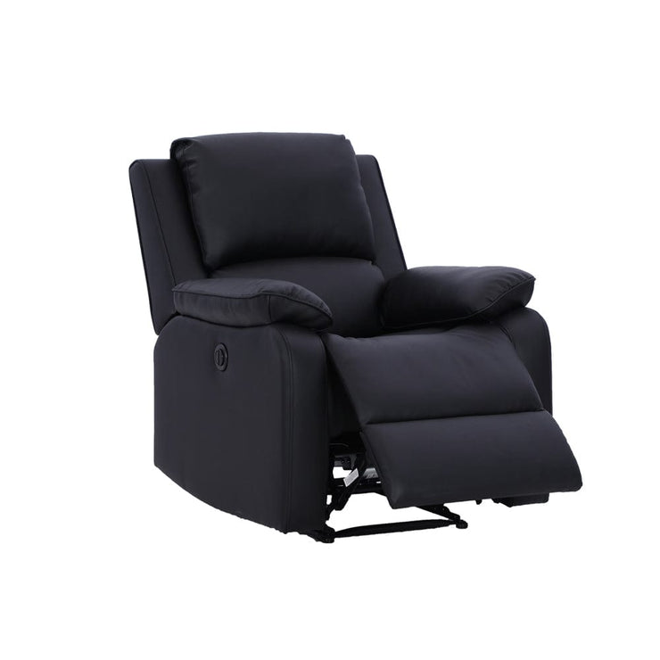 Palermo Black Leather Electric Recliner Armchair Single Sofa Lounge Chair