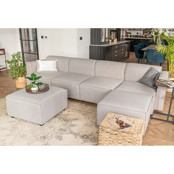 Tessa Modular 4 Seater Sofa with 2 Ottomans