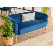 Russell Velvet Two Seater Sofa In Blue