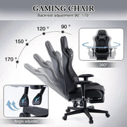 Bonne Faux Leather Recliner Massage Swivel Game Office Chair With Footrest