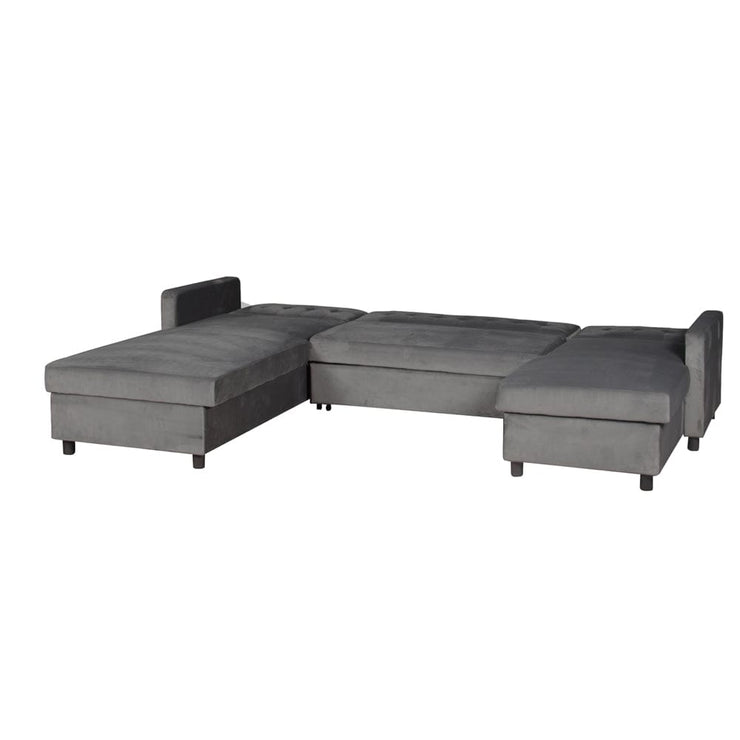 Avery Large U-Shape Storage Corner Sofa Bed With Ottoman