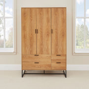 Belluno Industrial Style 2 Piece Bedroom Set With Wardrobe And Chest