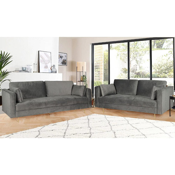 Avery 3+2 Suíochán Sofa Tolg le Cúisíní Scaip