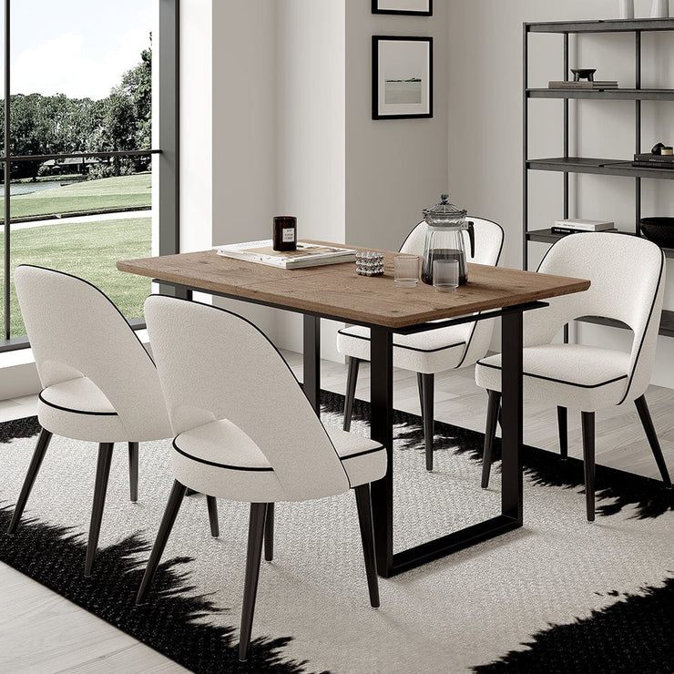 Belluno 180cm Extending Wooden Dining Table Set With 4-6 Seater Chairs