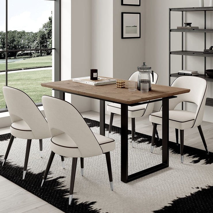 Belluno 180cm Extending Wooden Dining Table Set With 4-6 Seater Chairs