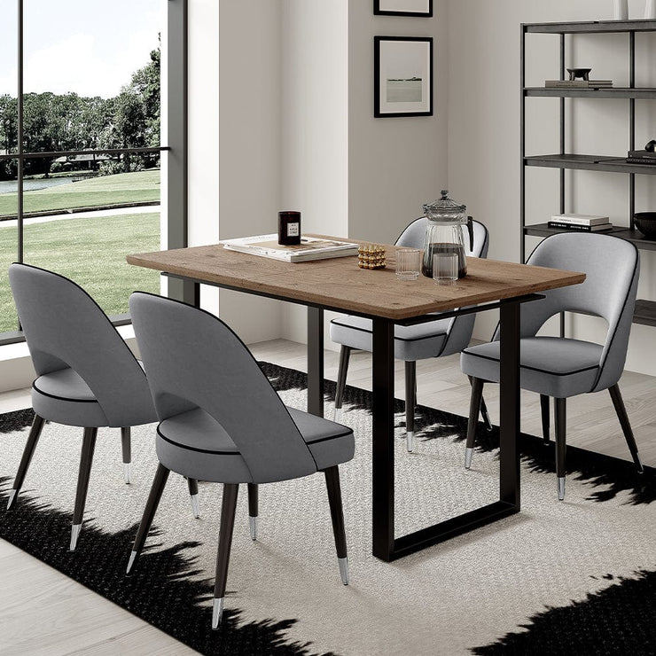 Belluno 180cm Extending Wooden Dining Table Set With 4-6 Seater Chairs