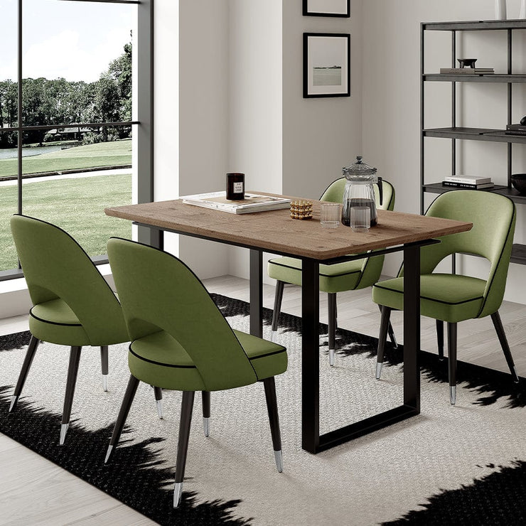 Belluno 180cm Extending Wooden Dining Table Set With 4-6 Seater Chairs