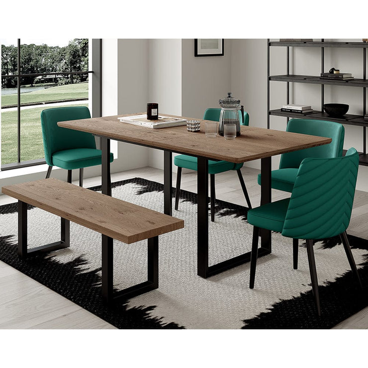 Belluno 180cm Extending Dining Table Set With Bench And 4 Chairs