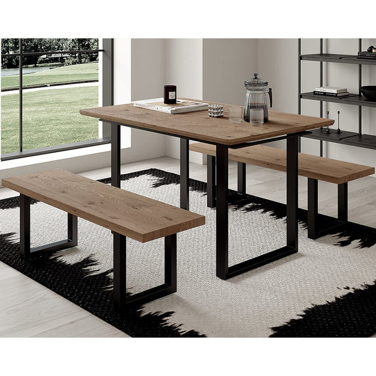 Belluno 180cm Extending Dining Table Set With 2 Benches