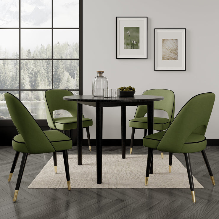 Luna Round Dining Table Set With 2-4 Seater Chairs