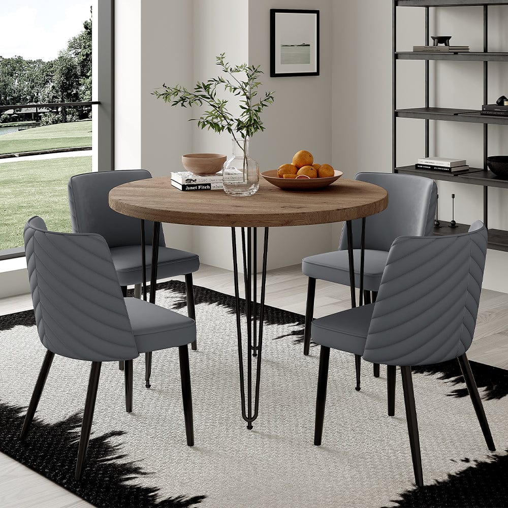 Belluno 120cm Round Dining Table Set With Chairs