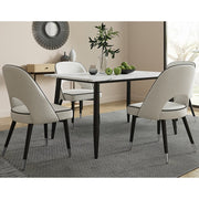 Lisa 120CM Rectangle Marbled Effect Dining Table Set With 4 Chairs
