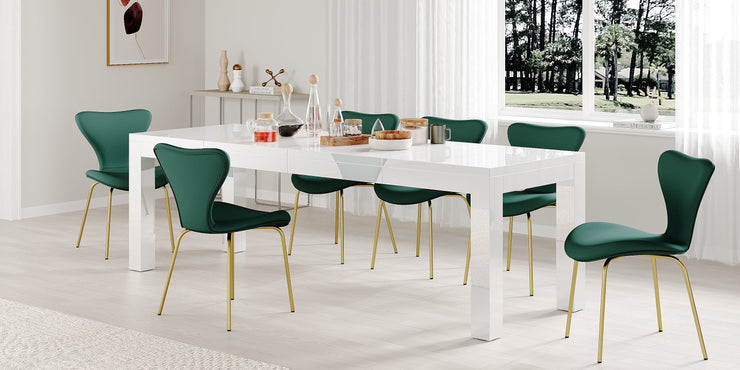 Agata 120cm - 240cm Transformer Table White High Gloss Extending Dining Table