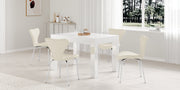 Agata 120cm - 240cm Transformer Table White High Gloss Extending Dining Table