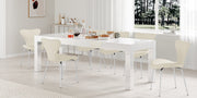 Agata 120cm - 240cm Transformer Table White High Gloss Extending Dining Table