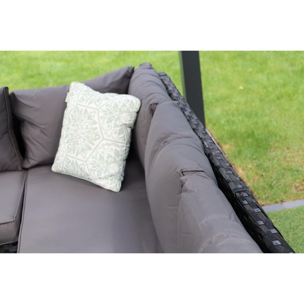 Barcelona Outdoor Rattan 9-Seater Corner Dining Set With Metal Fire Pit Table