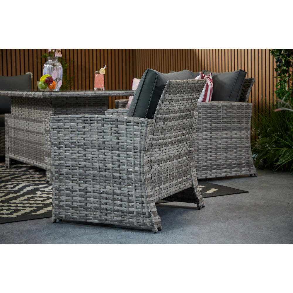 Outdoor Garden 6 Seater Rattan Seater Sofa Set With Lift Up Dining Table