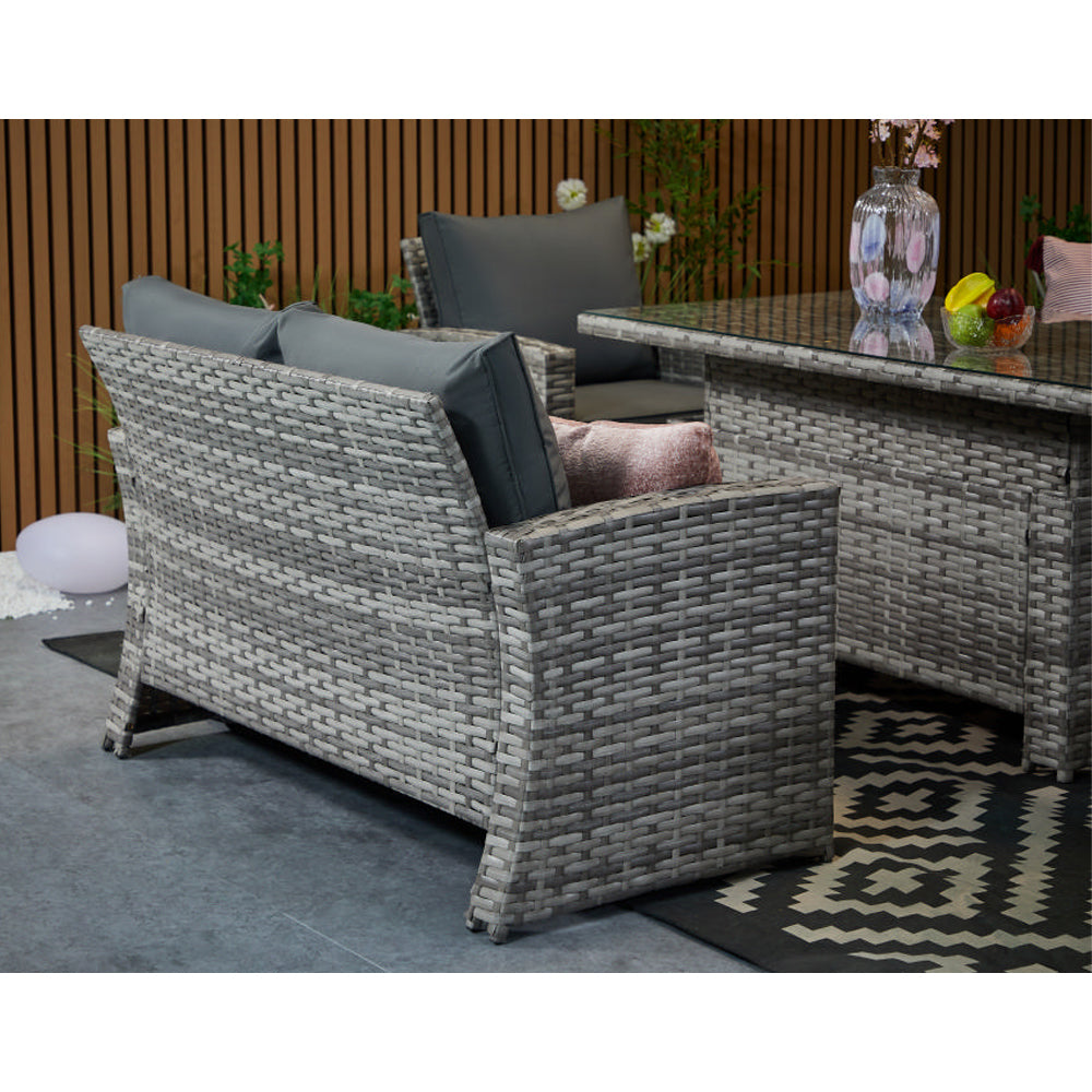 Outdoor Garden 6 Seater Rattan Seater Sofa Set With Lift Up Dining Table