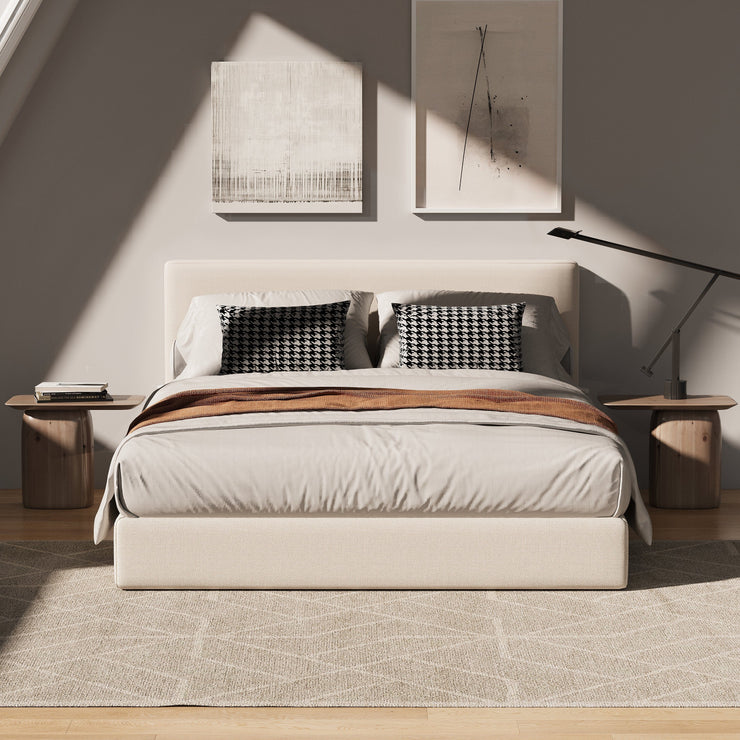 Marshmuff Linen Bed Frame With Headboard King Bed or Double Bed