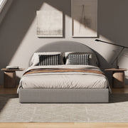 Marshmuff Linen Bed Frame With Curved Headboard King Bed or Double Bed