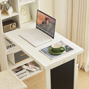 Heritage Foldable Wooden Convertible Office Desk Bookshelf With Blackboard