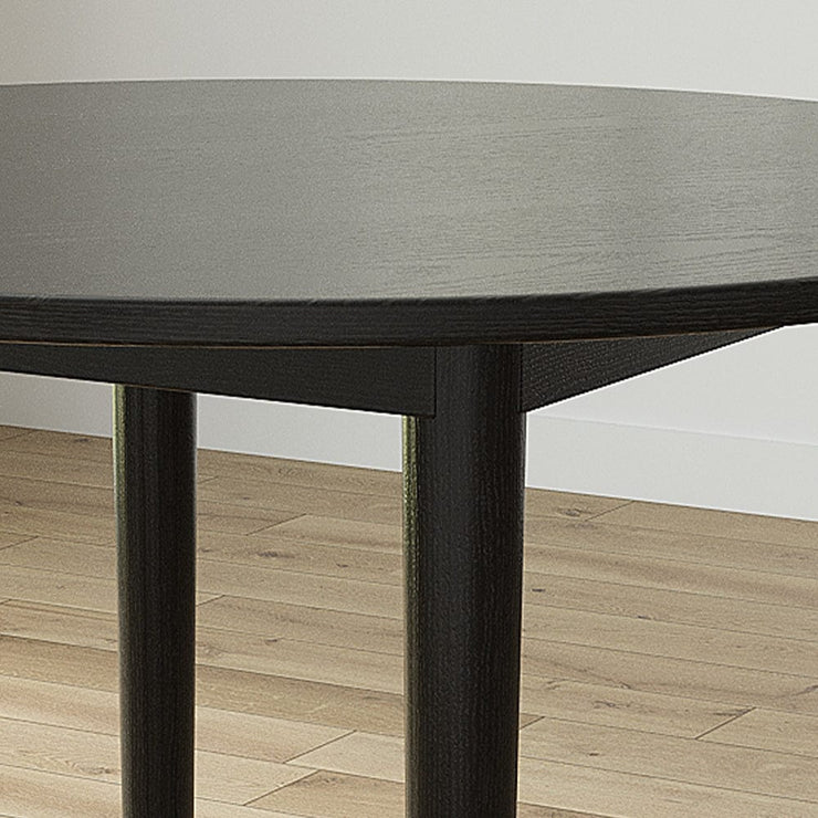 Luna 100cm Black Round Dining Table With Rubber Wood Legs