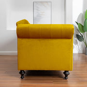 Toronto 3 Seater Chesterfield Style Velvet Sofa Bed In Mustard