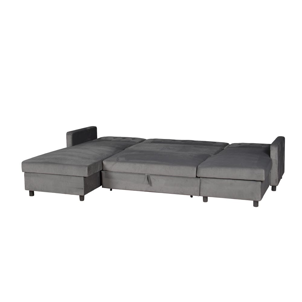Avery Large U-Shape Storage Corner Sofa Bed With Ottoman