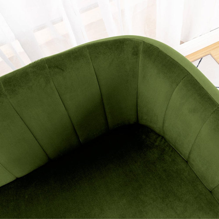 Russell Velvet Armchair In Moss Green