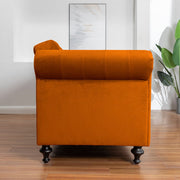 Toronto 3 Seater Chesterfield Style Velvet Sofa Bed In Orange