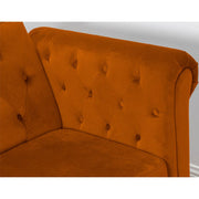 Toronto 3 Seater Chesterfield Style Velvet Sofa Bed In Orange
