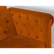 Toronto 3 Seater Chesterfield Style Velvet Sofa Bed In Orange