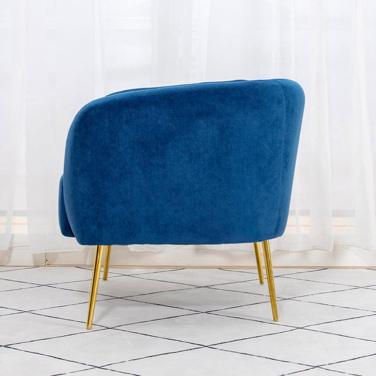 Russell Velvet Armchair In Blue