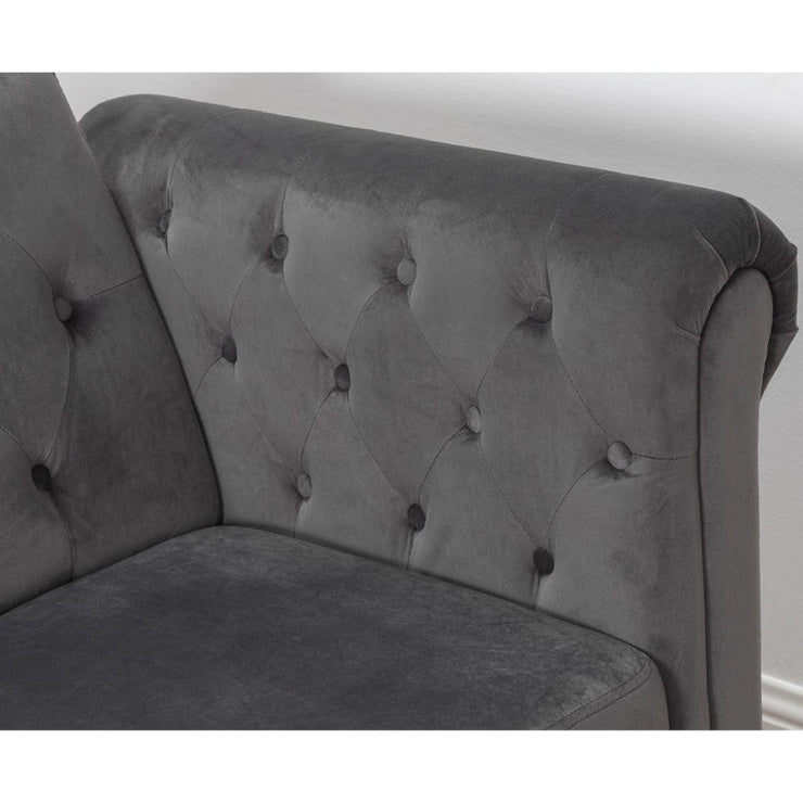 Toronto 3 Seater Chesterfield Style Velvet Sofa Bed In Grey