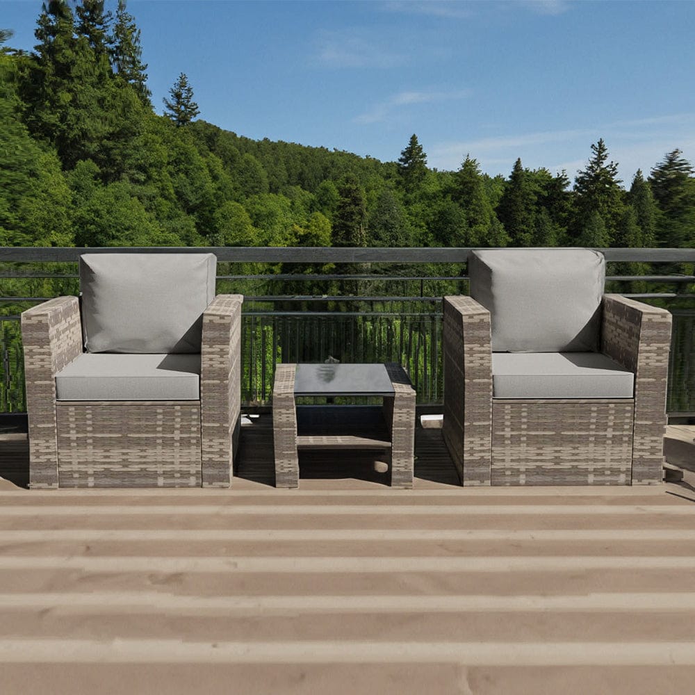 Rosen Seater Rattan Bistro Furniture Set In Grey