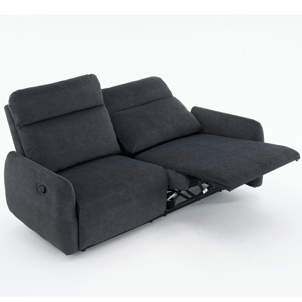 Elvie Grey Velvet Manual Recliner Sofa / Armchair